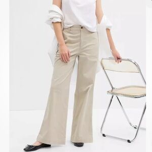 High Rise Wide-Leg Girlfriend Khakis
